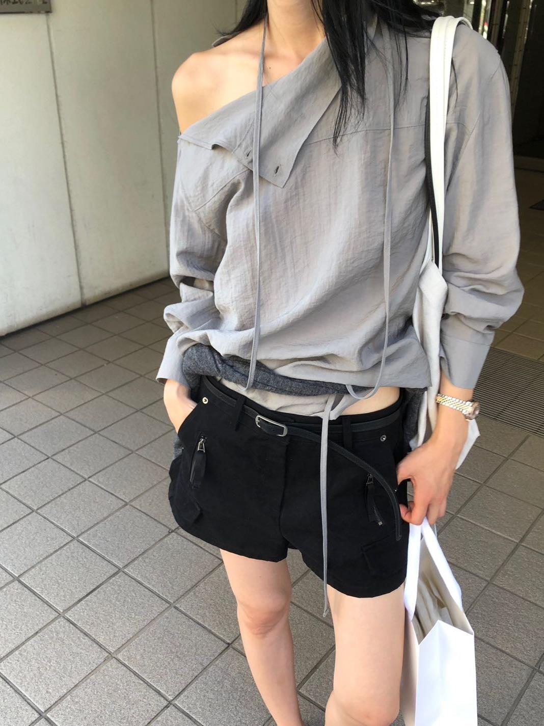 設計領不易皺上衣(附綁帶)